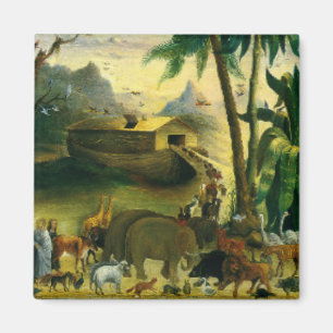 Vintage Retro Noah's Ark With Animal's Magnet