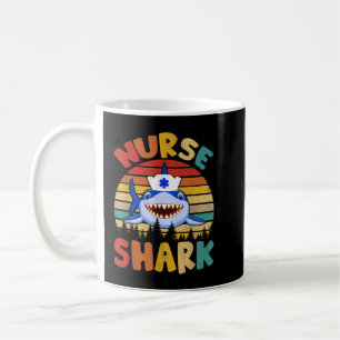 Vintage Retro Nurse Shark Funny Nurse Nursing Shar Coffee Mug