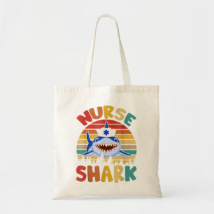 Vintage Retro Nurse Shark Funny Nurse Nursing Shar Tote Bag