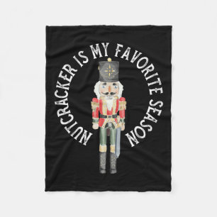 Vintage Retro Nutcracker Is My Favourite Season Ch Fleece Blanket