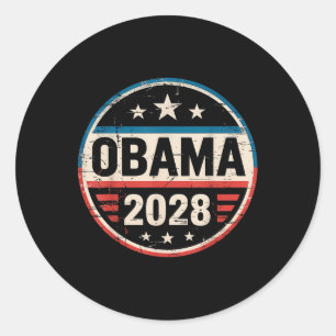 Vintage Retro Obama For President 2028 Tee  Classic Round Sticker