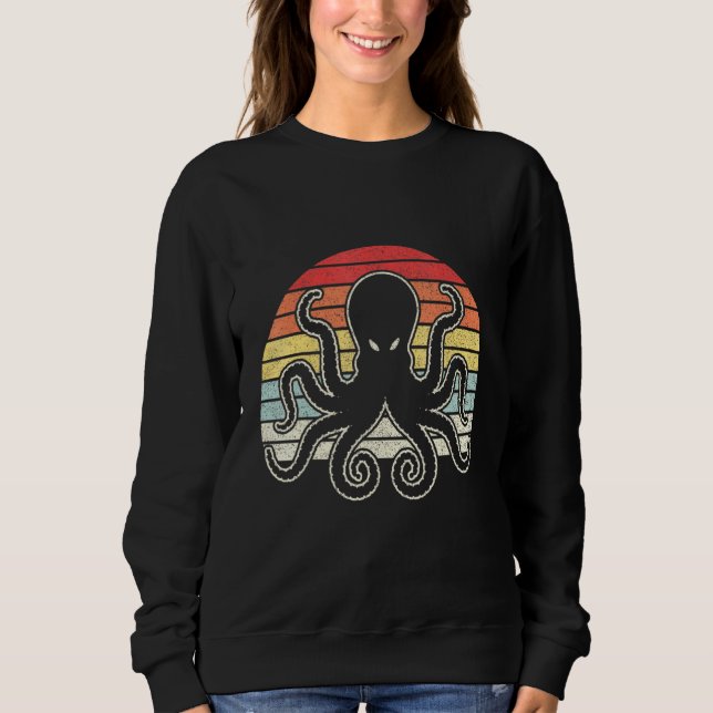 Vintage Retro Octopus Kraken Ocean Sweatshirt (Front)