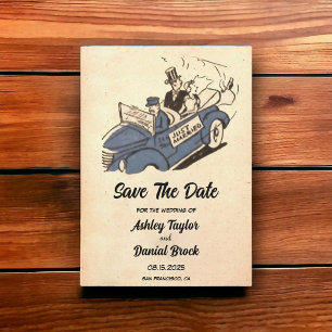 Vintage Retro Old Classic Wedding Save the Date Invitation