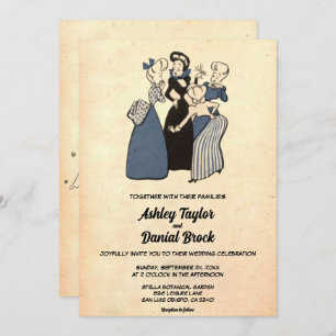 Vintage Retro Old Funny Proposal Rustic Wedding Invitation