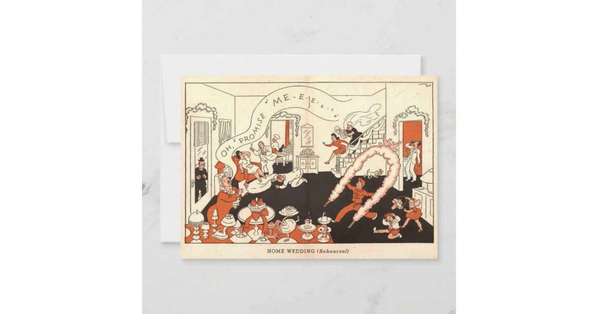 Vintage Retro Old Rustic Comic Book Funny Wedding Invitation | Zazzle