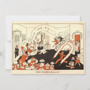 Vintage Retro Old Rustic Comic Book Funny Wedding Invitation