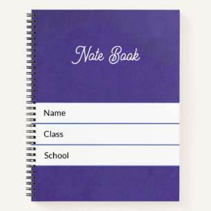 Vintage Retro Old School Stationery Blue Notebook