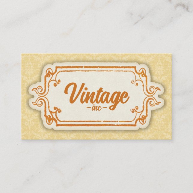 Vintage Retro Orange Business Card (Front)