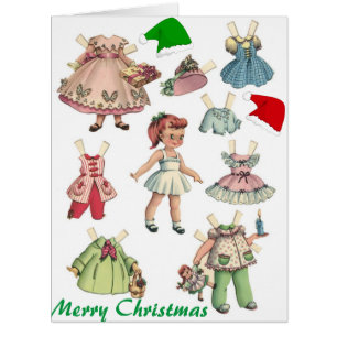 Vintage Retro Paper Doll Card and Games