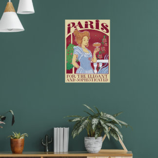 Vintage Retro Paris France Travel Poster Print