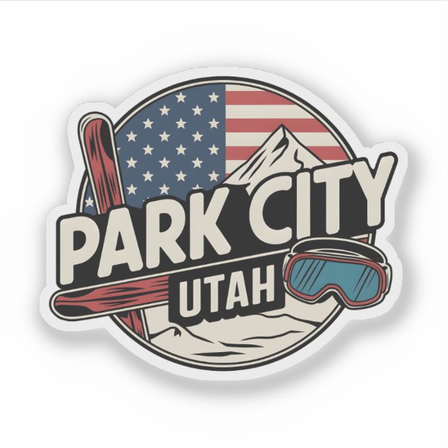 Vintage Retro Park City Utah Mountain gifts (Front)
