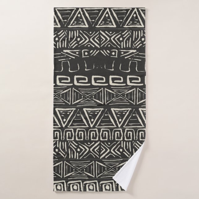 vintage retro pattern. Aztec background.  Bath Towel (Bath Towel)