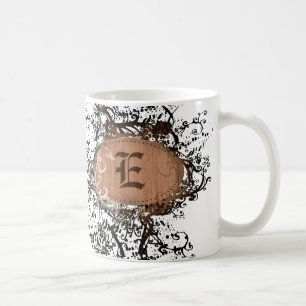 Vintage Retro Pattern Monogram E Coffee Mug
