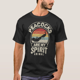 Vintage Retro Peacocks Are My Spirit Animal Peacoc T-Shirt