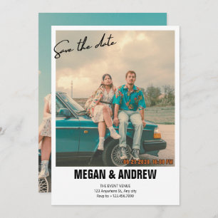 Vintage retro photo wedding save the date