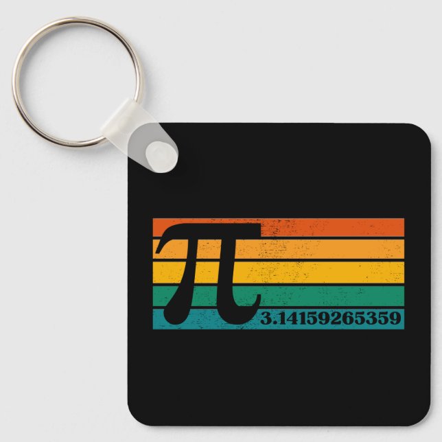 Vintage Retro Pi  Keychain (Front)