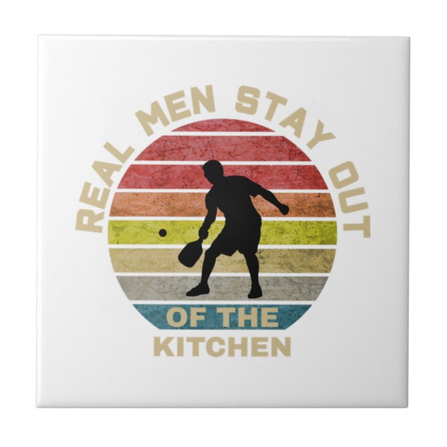 Vintage Retro Pickleball Funny Ceramic Tile (Front)