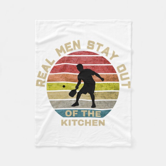 Vintage Retro Pickleball Funny Fleece Blanket (Front)