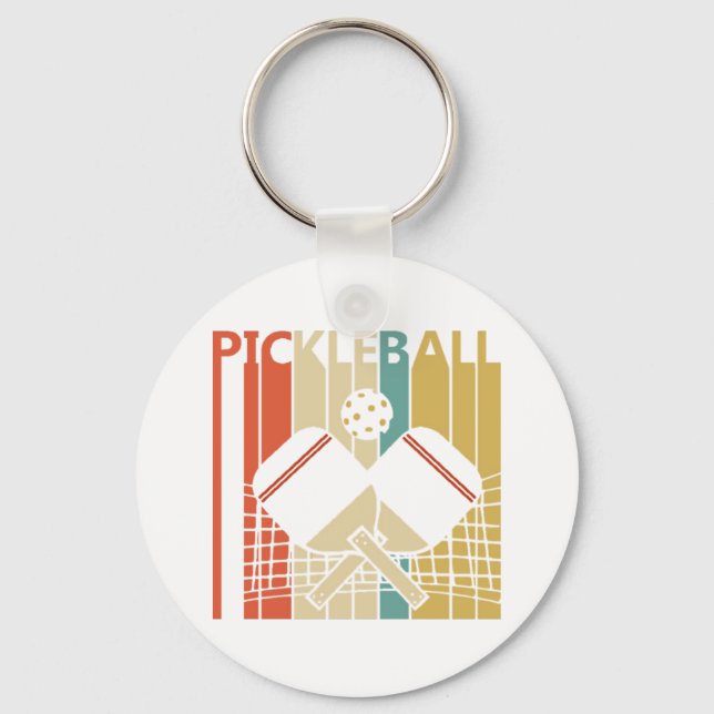 Vintage Retro Pickleball  Key Ring (Front)