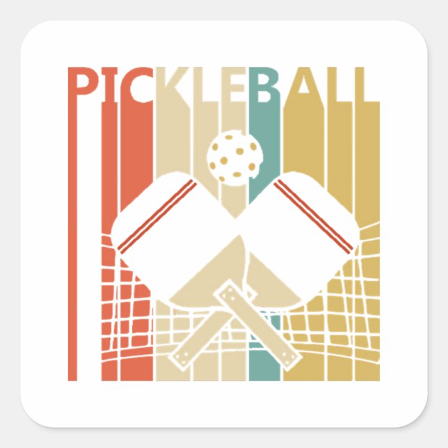 Vintage Retro Pickleball  Square Sticker (Front)