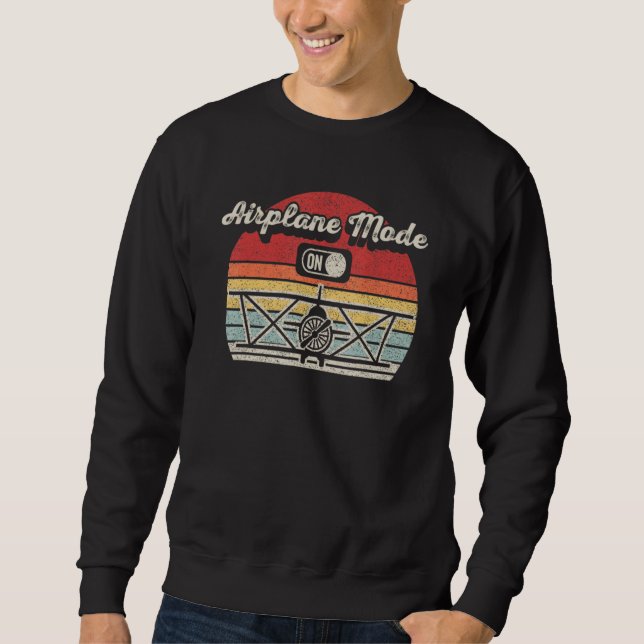 Vintage Retro Pilot Flying  Aeroplane Mode 1 Sweatshirt (Front)