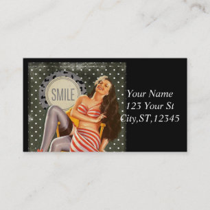 Vintage Retro Pin-up Illustration Thunder_Cove Business Card
