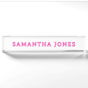 Vintage Retro Pink Desk Nameplate
