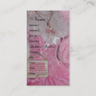 Vintage Retro Pink Dress Business Card