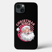 Vintage Retro Pink Santa Christmas