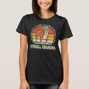 Vintage Retro Pitbull Grandpa Matching Family Dog T-Shirt