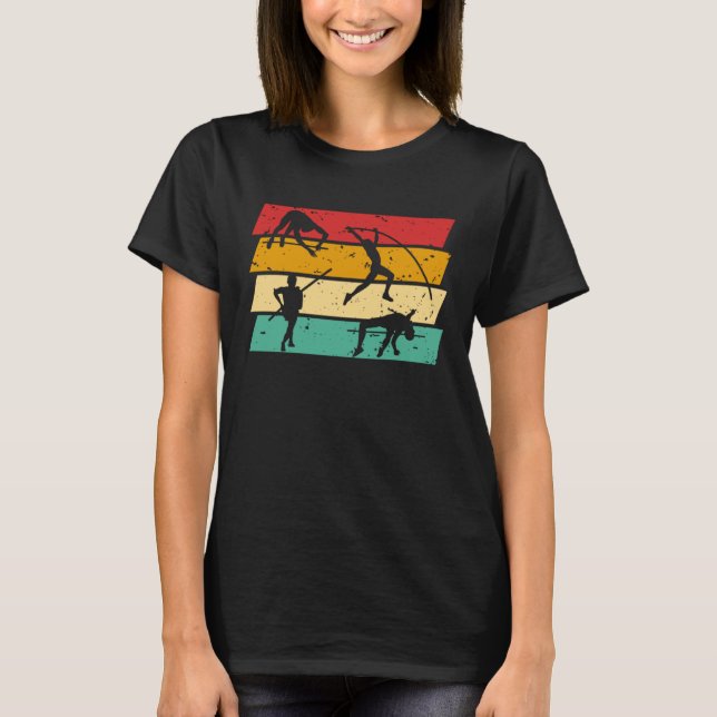 Vintage Retro Pole Vault  2 T-Shirt (Front)