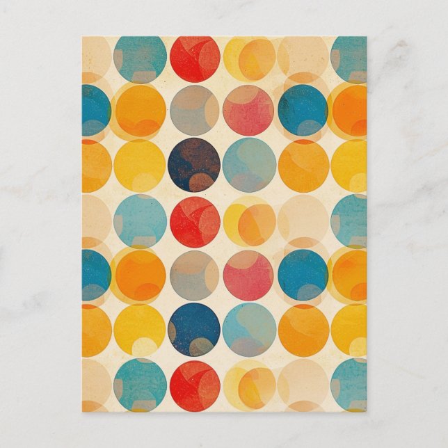 Vintage Retro Polka Dots Postcard (Front)