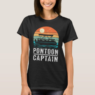 Vintage Retro Pontoon Boat Boating Pontoon Captain T-Shirt