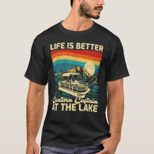 Vintage Retro Pontoon Captain  At The Lake T-Shirt