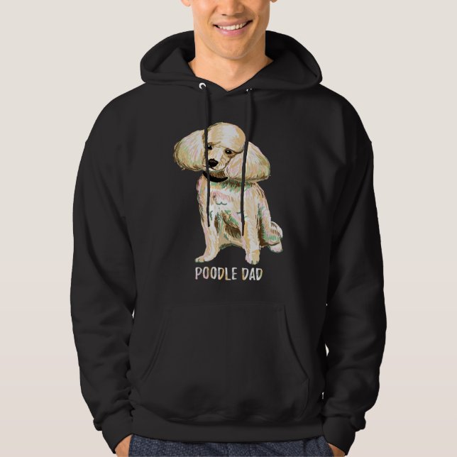 Vintage Retro Poodle Dog Dad  DadFather's Day Hoodie (Front)