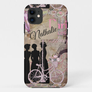 Vintage Retro Postale French Scrapbook  iPhone 11 Case