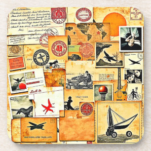 Vintage Retro Postcard Mix Coaster