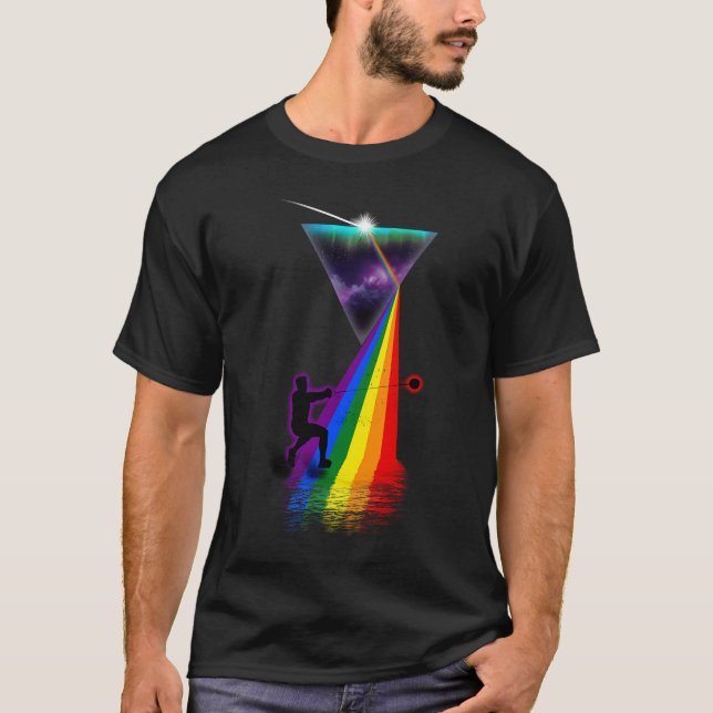 Vintage Retro Prism Hammer Throw T-Shirt (Front)