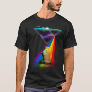 Vintage Retro Prism Munchkin Cat T-Shirt