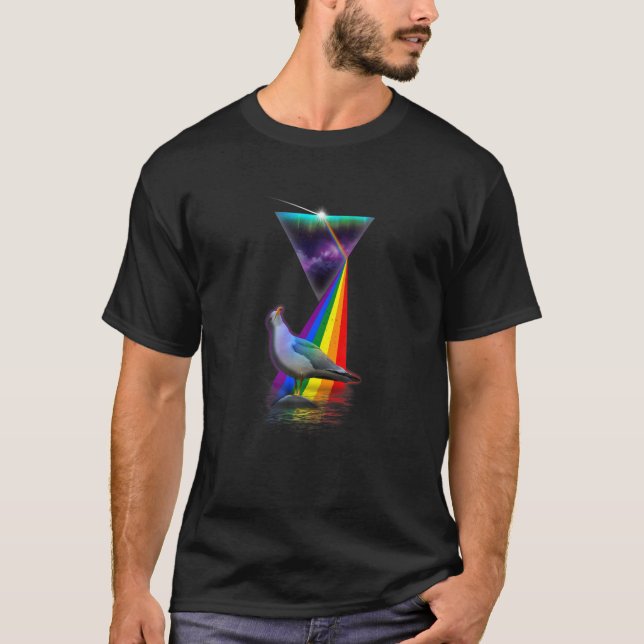 Vintage Retro Prism Seagulls T-Shirt (Front)