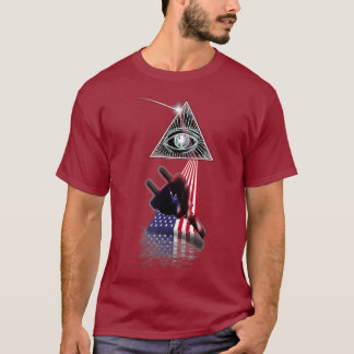 Vintage Retro Prism US Flag Electrician T-Shirt