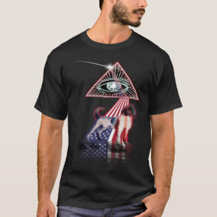 Vintage Retro Prism US Flag Portuguese Water Dog T-Shirt