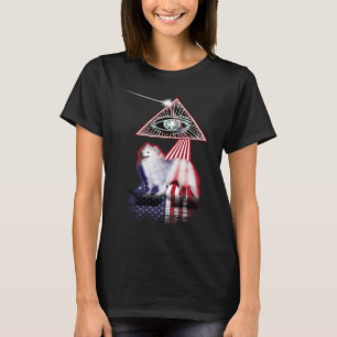 Vintage Retro Prism US Flag Samoyed T-Shirt