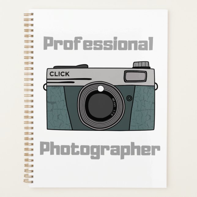 Vintage Retro Professional Photographer Camera Planner (Front)