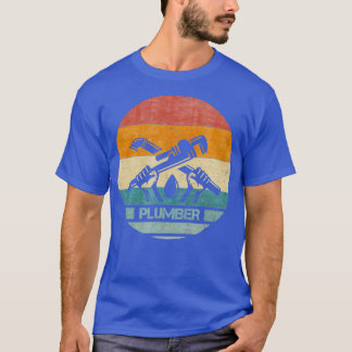 Vintage Retro Proud Plumber Plumbing Silhouette T-Shirt