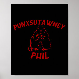 Vintage Retro Punxsutawney Phil Groundhog Day Poster