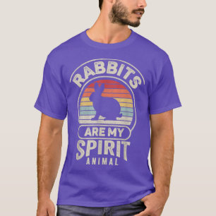 Vintage Retro Rabbits Are My Spirit Animal Rabbit T-Shirt