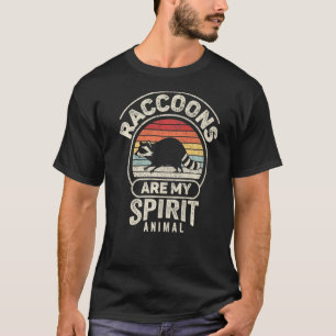 Vintage Retro Raccoons Are My Spirit Animal Raccoo T-Shirt