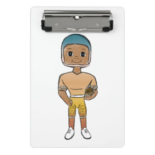 vintage retro rainbow football player ombre mini clipboard