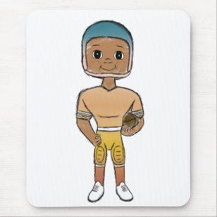 vintage retro rainbow football player ombre mouse pad
